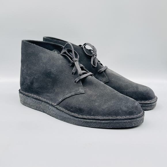 Clarks Shoes Mens 13 Black Chukka Desert Boots Suede Leather Ankle Minimalist main image 6